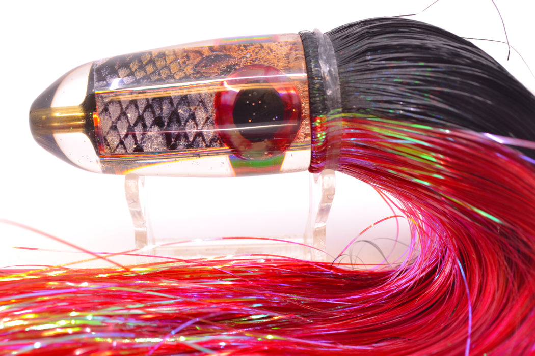 Ganku Lures Snake Skin Long Bullet 9" 7oz Strobez Black-Red GZE