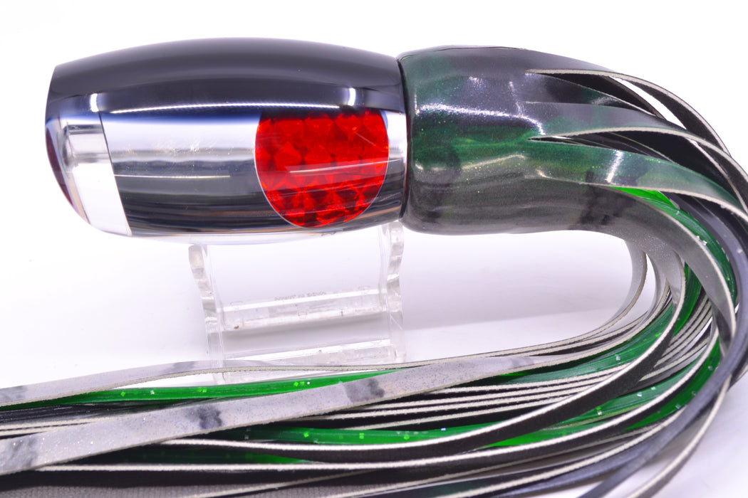 Moyes Lures Clear Mirrored Black Back Red Eyes Large Argus 14" 8.5oz FT Vinyl Green Drip
