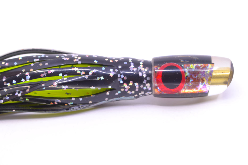 Coggin Lures Rainbow Dichro Tado Lo'ihi Peanut Scoop 4.5" 1oz Skirted Black/Rainbow GZE