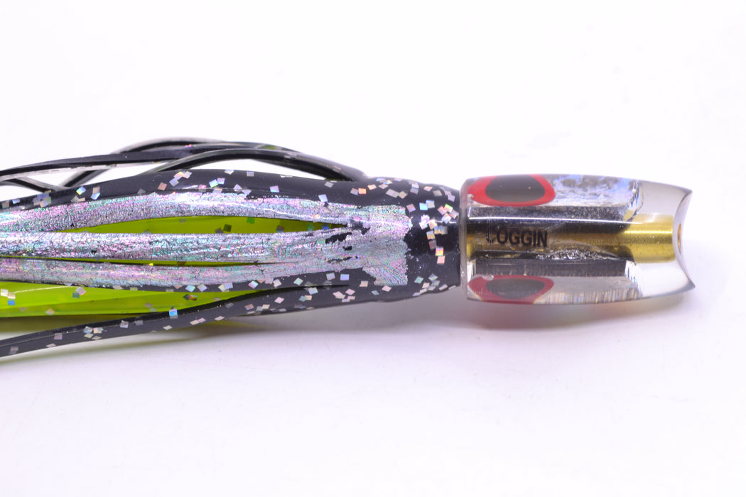 Coggin Lures Rainbow Dichro Tado Lo'ihi Peanut Scoop 4.5" 1oz Skirted Black/Rainbow GZE