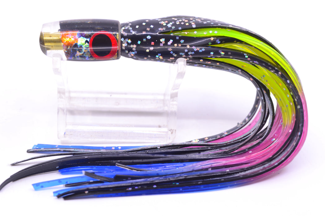 Coggin Lures Rainbow Dichro Tado Lo'ihi Peanut Scoop 4.5" 1oz Skirted Black/Rainbow GZE