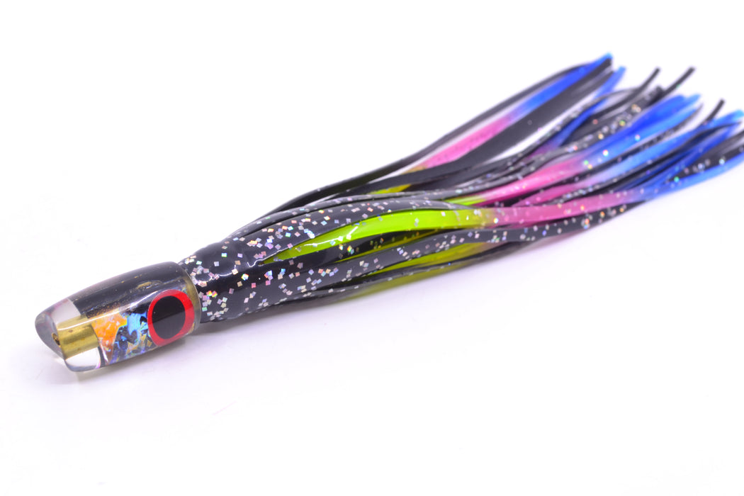 Coggin Lures Rainbow Dichro Tado Lo'ihi Peanut Scoop 4.5" 1oz Skirted Black/Rainbow GZE