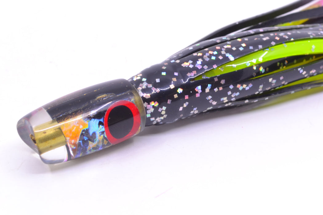 Coggin Lures Rainbow Dichro Tado Lo'ihi Peanut Scoop 4.5" 1oz Skirted Black/Rainbow GZE