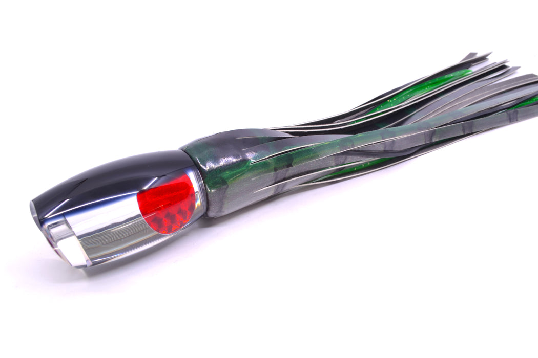 Moyes Lures Clear Mirrored Black Back Red Eyes Large Argus 14" 8.5oz FT Vinyl Green Drip