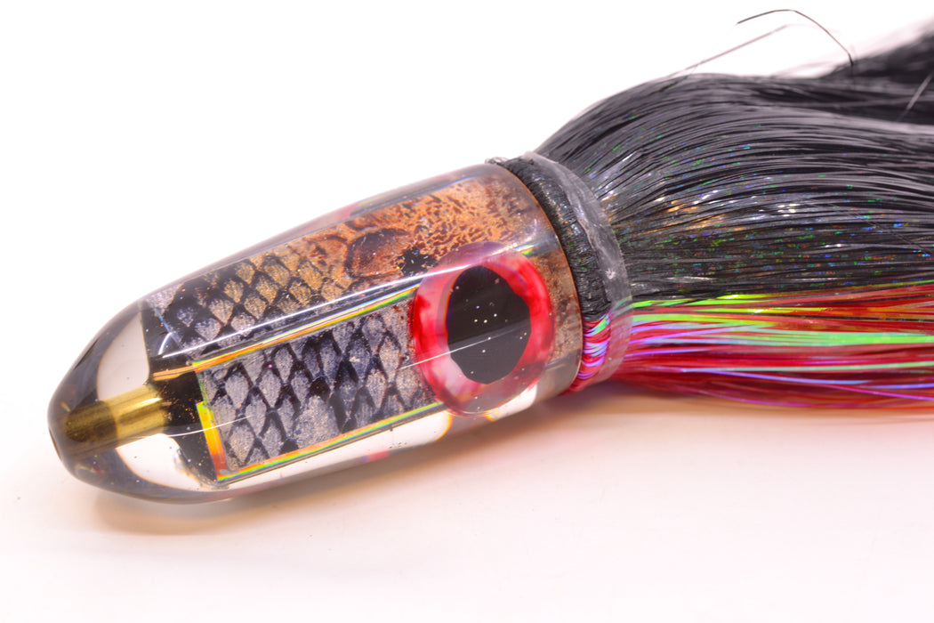 Ganku Lures Snake Skin Long Bullet 9" 7oz Strobez Black-Red GZE