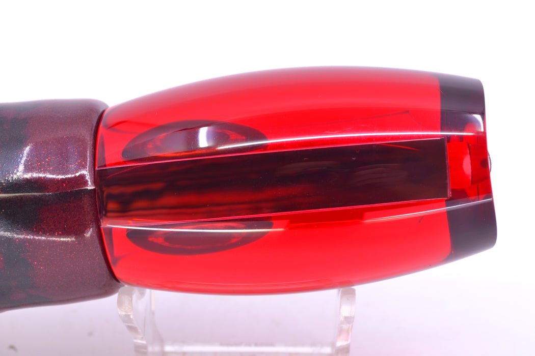 Moyes Lures Red Mirrored Taxi Eyes Large Argus 14" 8.5oz FT Vinyl Red Tiger