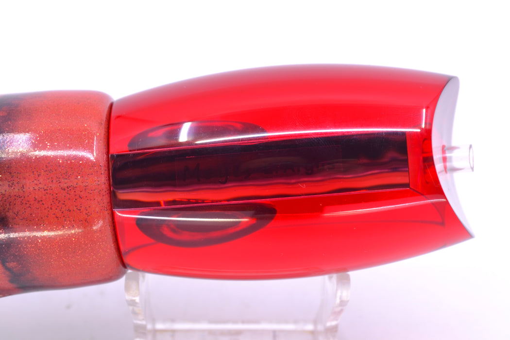 Moyes Lures Red Mirrored Taxi Eyes Large Argus 14" 8.5oz FT Vinyl Red Tiger