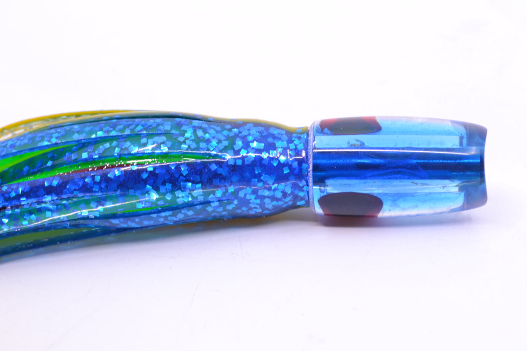 Coggin Lures Ice Dichro Blue Back Tado Lo'ihi Peanut Scoop 4.5" 1oz Skirted Blue-Yellow-Silver GZE