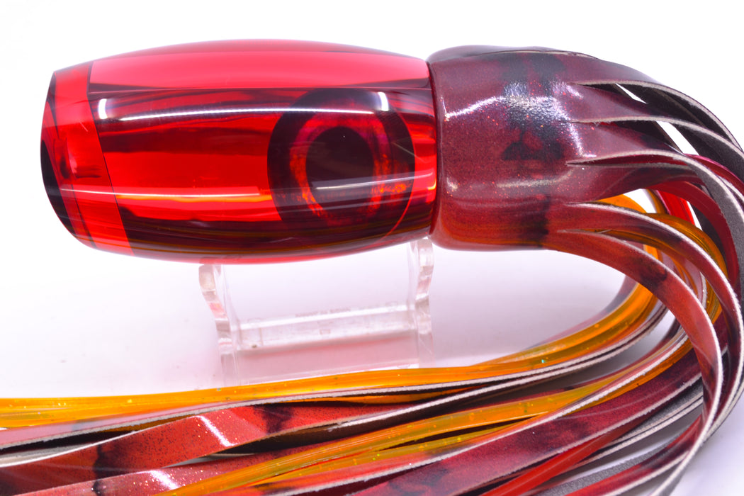 Moyes Lures Red Mirrored Taxi Eyes Large Argus 14" 8.5oz FT Vinyl Red Tiger