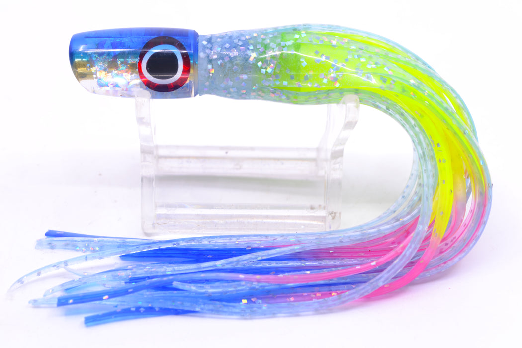 Coggin Lures Ice Dichro Blue Back Tado Lo'ihi Peanut Scoop 4.5" 1oz Skirted Ice Blue/Rainbow GZE