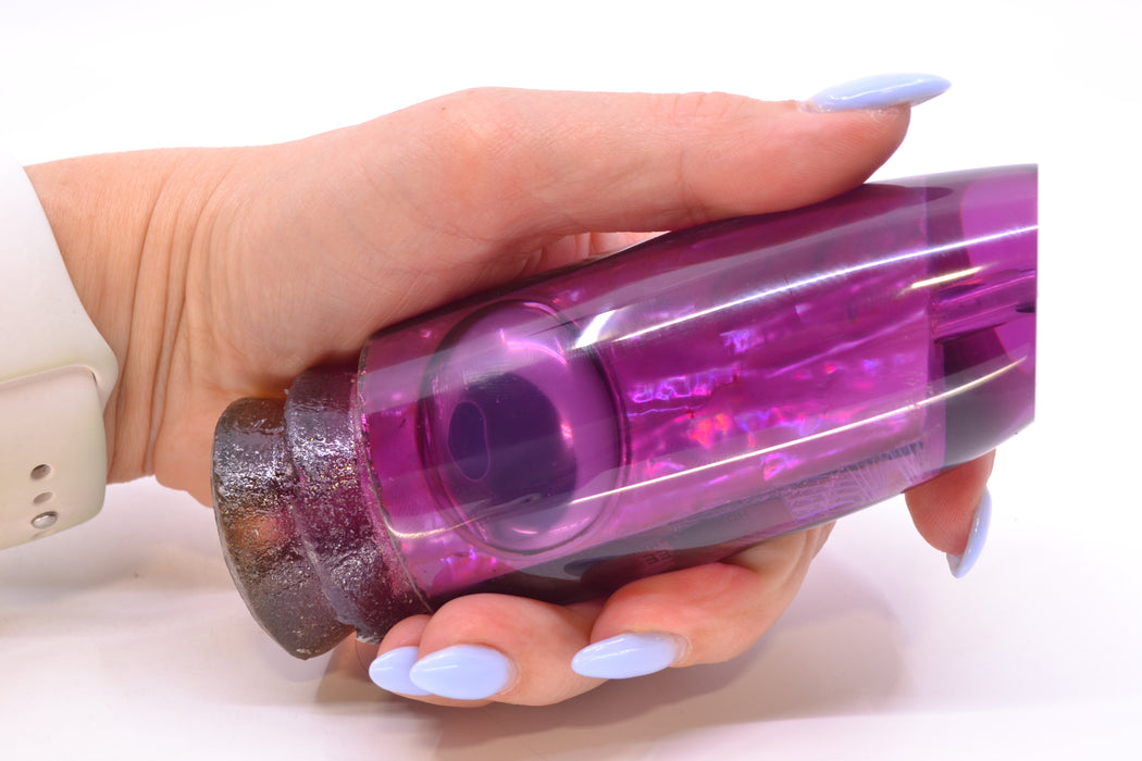 Joe Yee Purple Resin Awabi Teddy Bear Eyes Super Plunger 14" 7.5oz New Pre-Owned