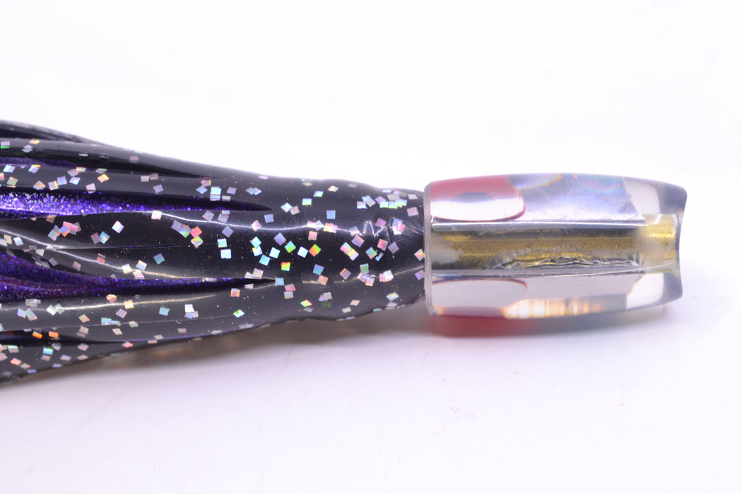 Coggin Lures Blue-Purple Abalone Tado Lo'ihi Peanut Scoop 4.5" 1oz Skirted Black/Purple GZE