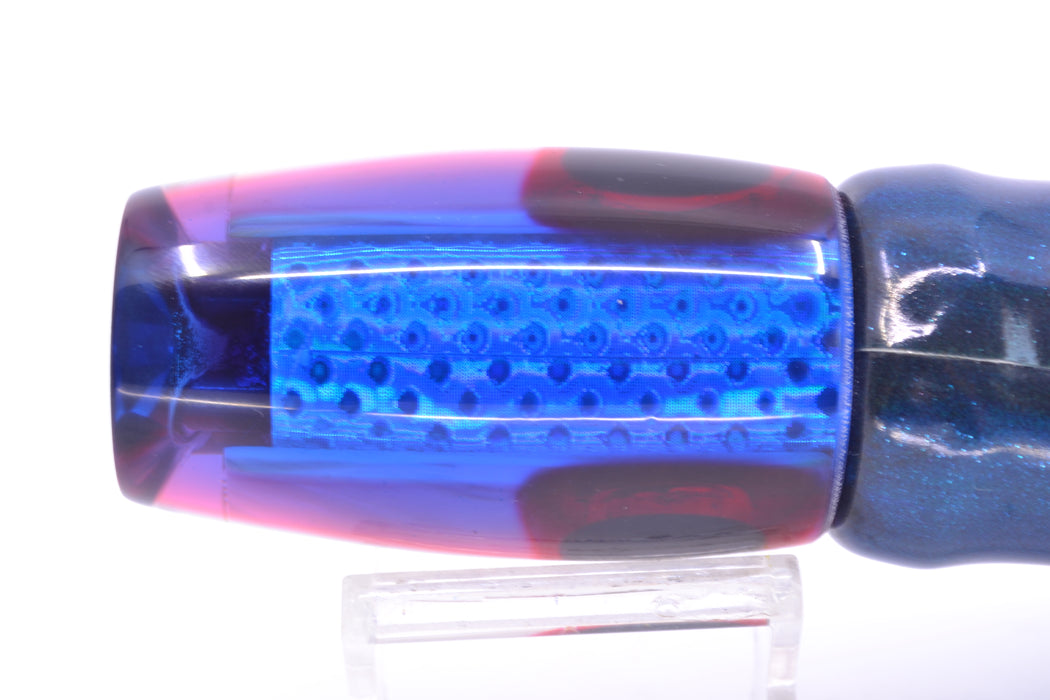 Coggin Lures White MOP Blue-Red Back 4-Hole Copalure Invert 12" 10oz FT Vinyl Blue Tiger