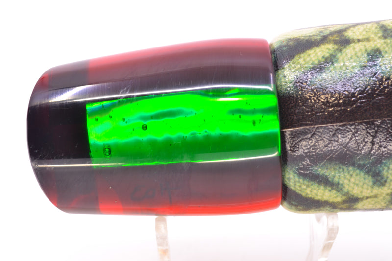Marlin Magic "Rasta" Yellow Awabi Green-Red Back Red Eyes Ruckus 12" 9oz ALV Vinyl Mackerel