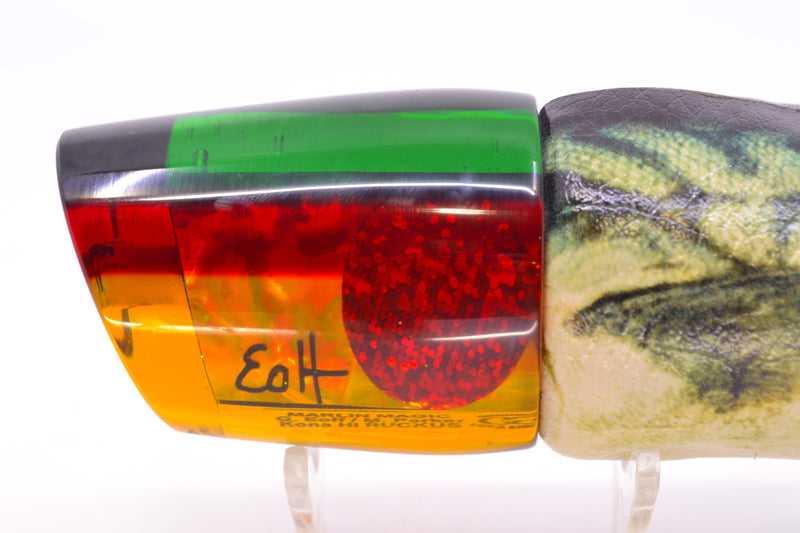 Marlin Magic "Rasta" Yellow Awabi Green-Red Back Red Eyes Ruckus 12" 9oz ALV Vinyl Mackerel
