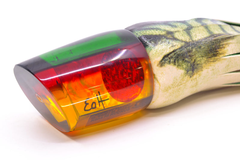 Marlin Magic "Rasta" Yellow Awabi Green-Red Back Red Eyes Ruckus 12" 9oz ALV Vinyl Mackerel