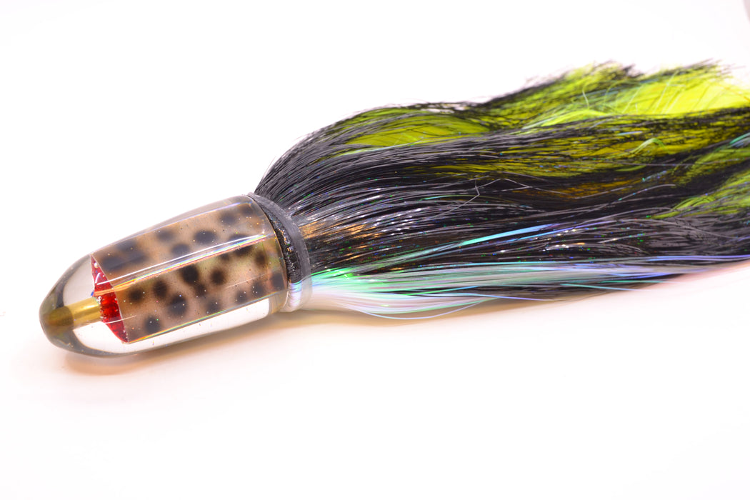 Ganku Lures "Tiger Cowrie" Short Bullet 9" 7oz Strobez Black-White/Chartreuse GZE