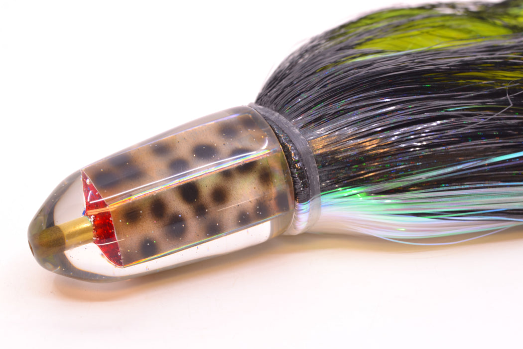 Ganku Lures "Tiger Cowrie" Short Bullet 9" 7oz Strobez Black-White/Chartreuse GZE