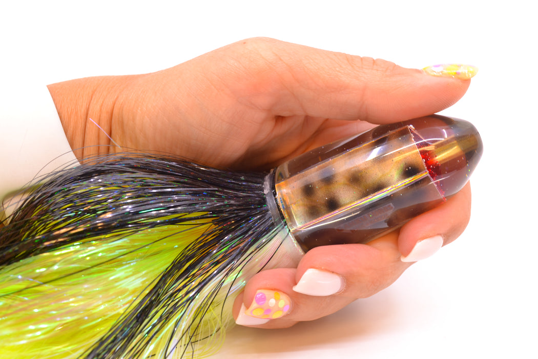 Ganku Lures "Tiger Cowrie" Short Bullet 9" 7oz Strobez Black-White/Chartreuse GZE