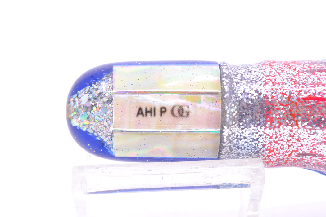 Marlin Magic White Awabi Blue Back Ahi Pussy Bullet 7" 4oz Skirted Blue Aurora/Pink