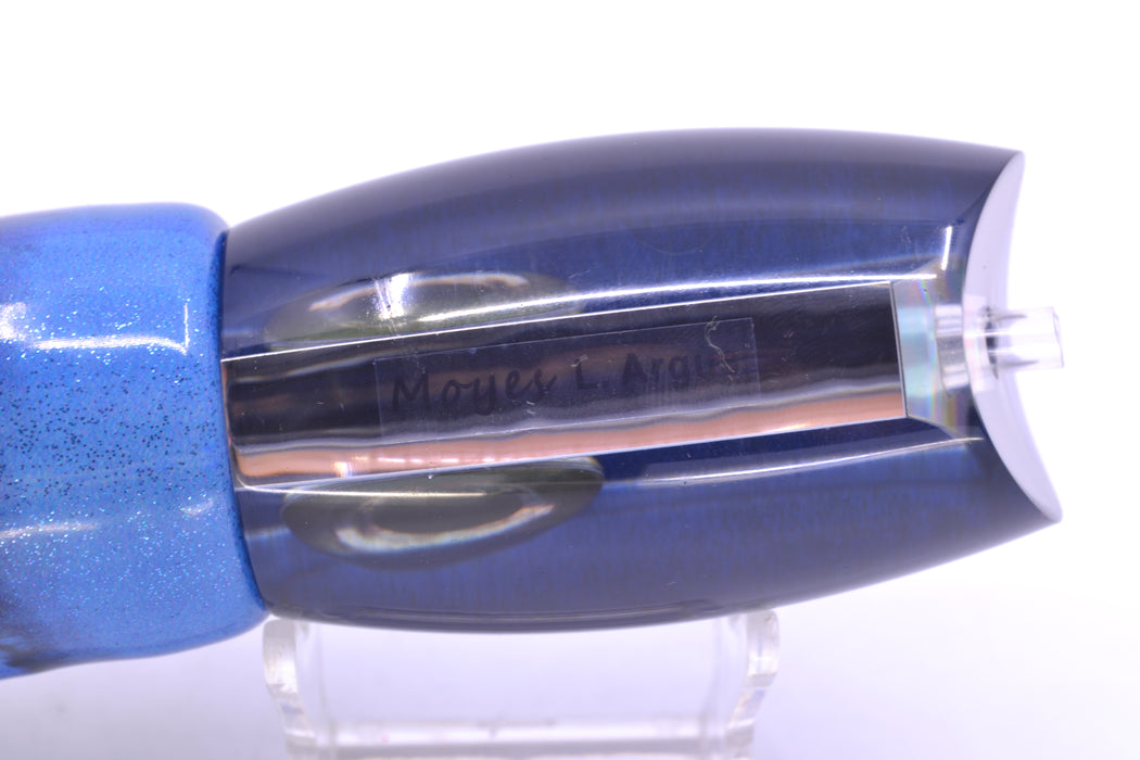 Moyes Lures Clear Mirrored Blue-Black Back Large Argus 14" 8.5oz FT Vinyl Blue Tiger