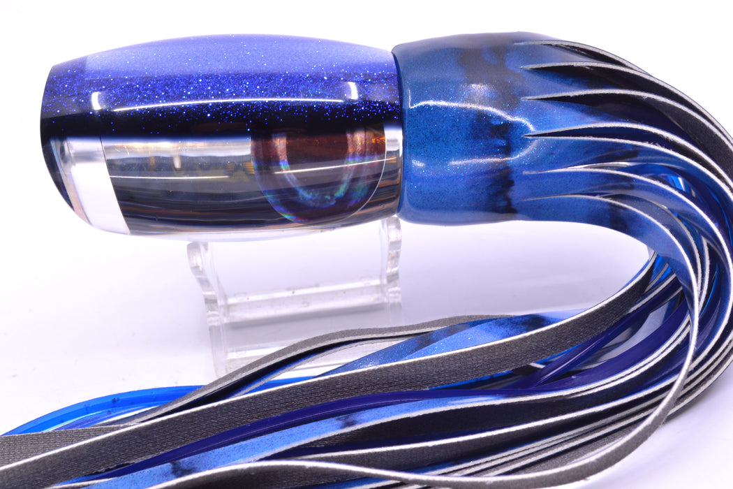 Moyes Lures Clear Mirrored Blue-Black Back Large Argus 14" 8.5oz FT Vinyl Blue Tiger