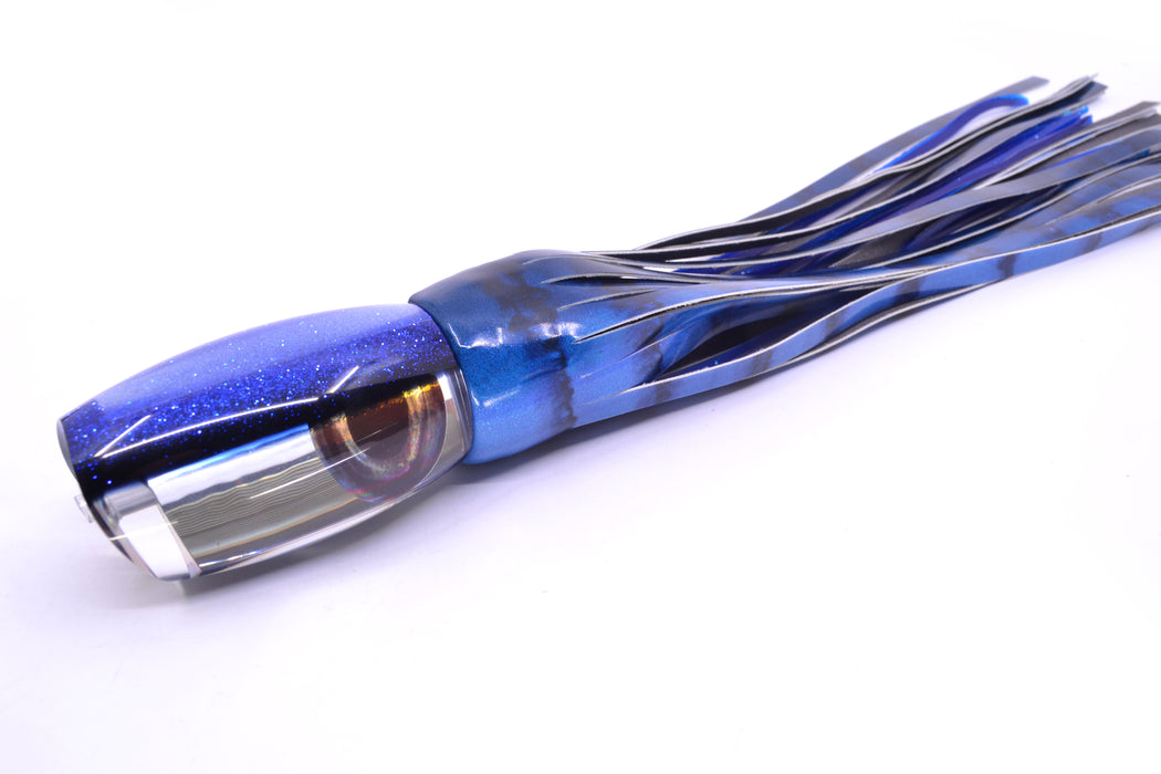 Moyes Lures Clear Mirrored Blue-Black Back Large Argus 14" 8.5oz FT Vinyl Blue Tiger