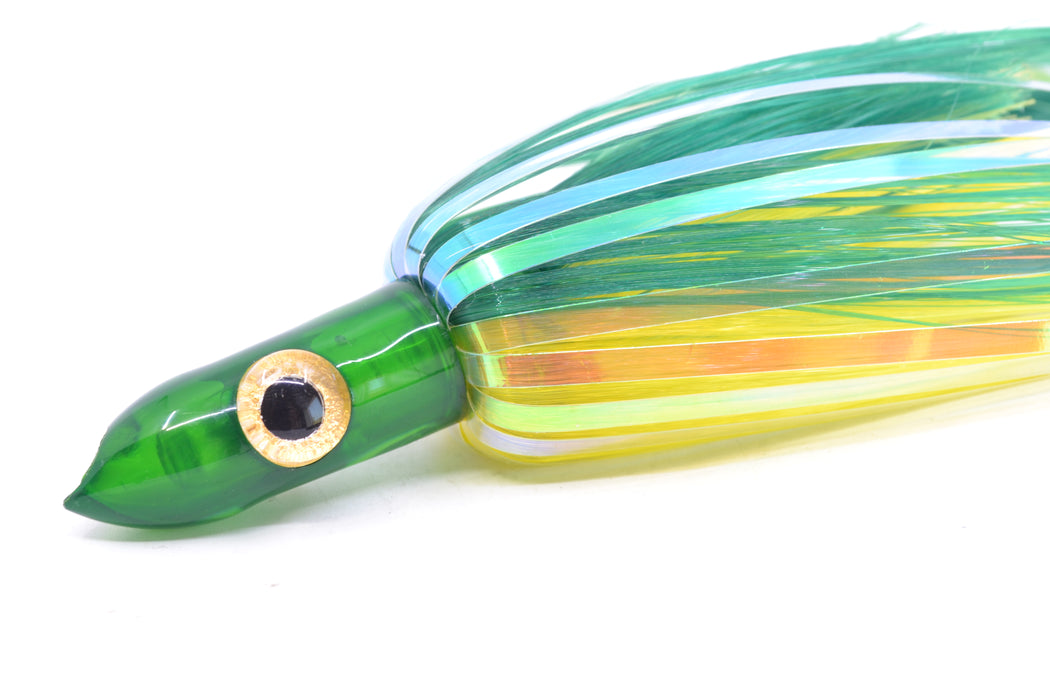 Iland Lures Flasher Series Green-Yellow Hair Green Head Jr. Dredge Ilander 6.5" 1oz DJR452F-GR/YL
