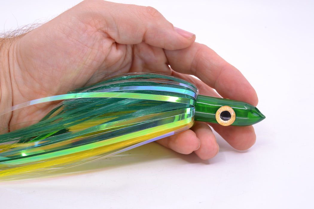 Iland Lures Flasher Series Green-Yellow Hair Green Head Jr. Dredge Ilander 6.5" 1oz DJR452F-GR/YL