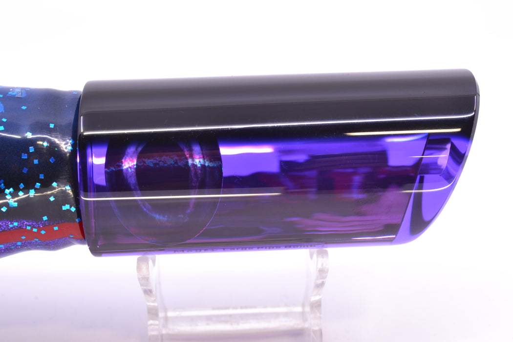 Moyes Lures Purple Mirrored Black Back Taxi Eyes Large Pipe Bomb 14" 12.3oz Skirted