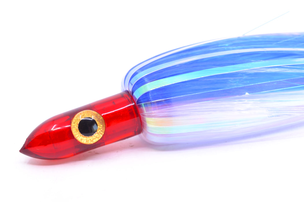 Iland Lures Flasher Series Blue-Crystal Hair Red Head Jr. Dredge Ilander 6.5" 1oz DJR453F-BL/CY
