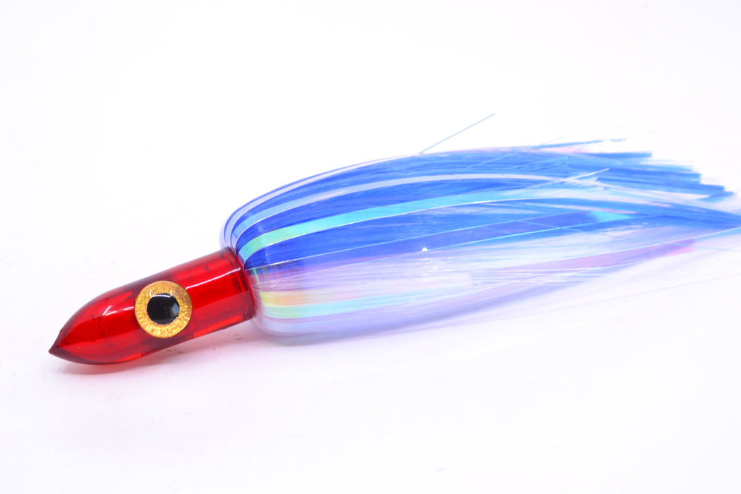 Iland Lures Flasher Series Blue-Crystal Hair Red Head Jr. Dredge Ilander 6.5" 1oz DJR453F-BL/CY
