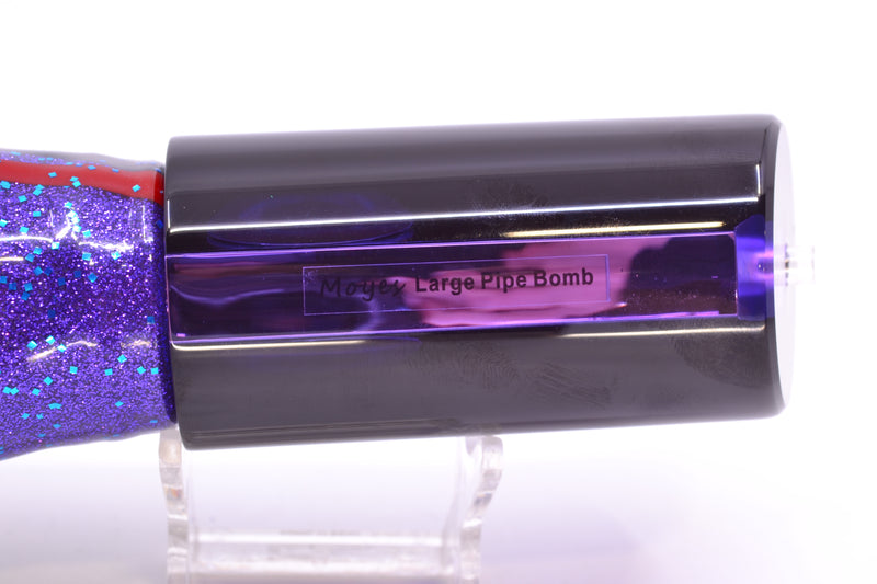 Moyes Lures Purple Mirrored Black Back Taxi Eyes Large Pipe Bomb 14" 12.3oz Skirted