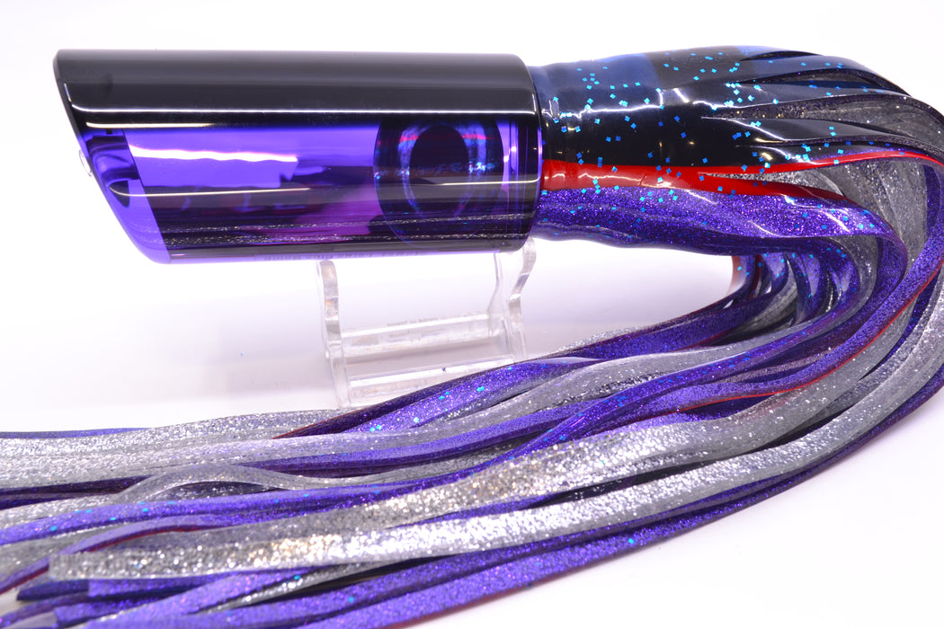 Moyes Lures Purple Mirrored Black Back Taxi Eyes Large Pipe Bomb 14" 12.3oz Skirted