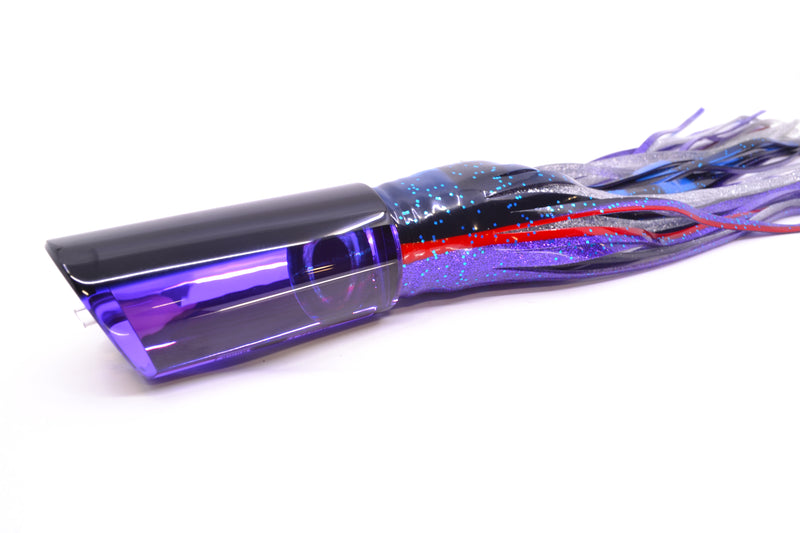 Moyes Lures Purple Mirrored Black Back Taxi Eyes Large Pipe Bomb 14" 12.3oz Skirted