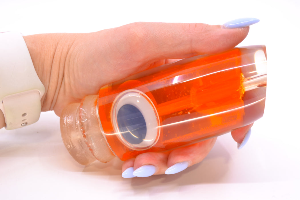 Joe Yee Transparent Orange Teddy Bear Eyes Super Plunger 14" 7.4oz New Pre-Owned