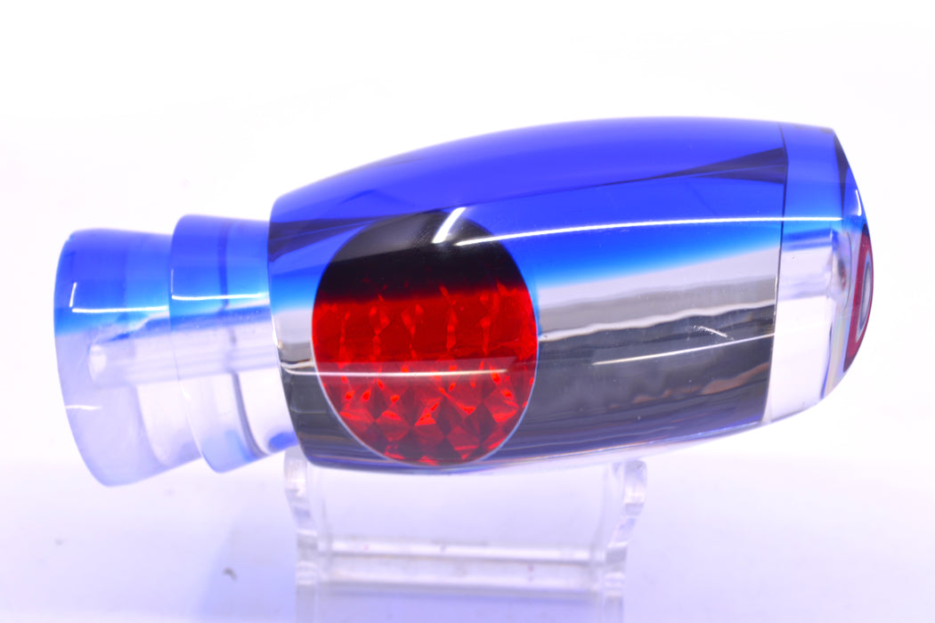 Moyes Lures Clear Mirrored Blue Back Red Eyes Large Argus 14" 6.5oz