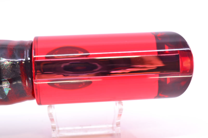 Moyes Lures Red Mirrored Taxi Eyes Large Pipe Bomb 14" 12.3oz Skirted Red Aurora