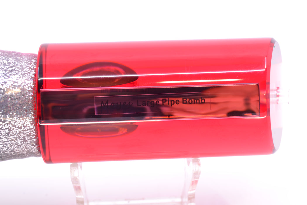 Moyes Lures Red Mirrored Taxi Eyes Large Pipe Bomb 14" 12.3oz Skirted Red Aurora GZE