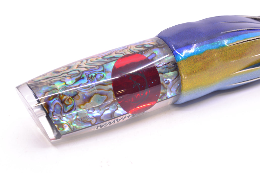 Bonze Lures Paua Shell Red Eyes Kahawai 12" 8.8oz Fire Tailz Vinyl Yellowfin Tuna