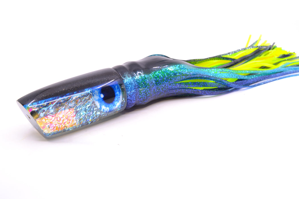 Coggin Lures Ice Rainbow Dichro Black-Blue Back Copycat Plunger 14" 12oz Skirted