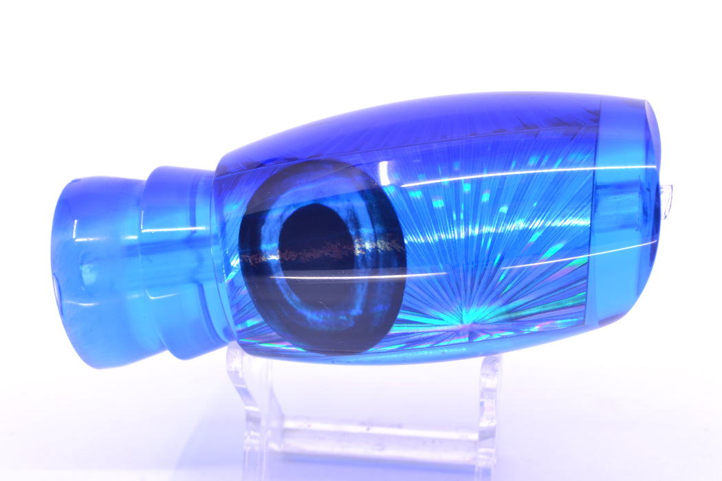 Moyes Lures Ice Blue Rainbow Starburst Blue Back Taxi Eyes Large Argus 14" 6.5oz