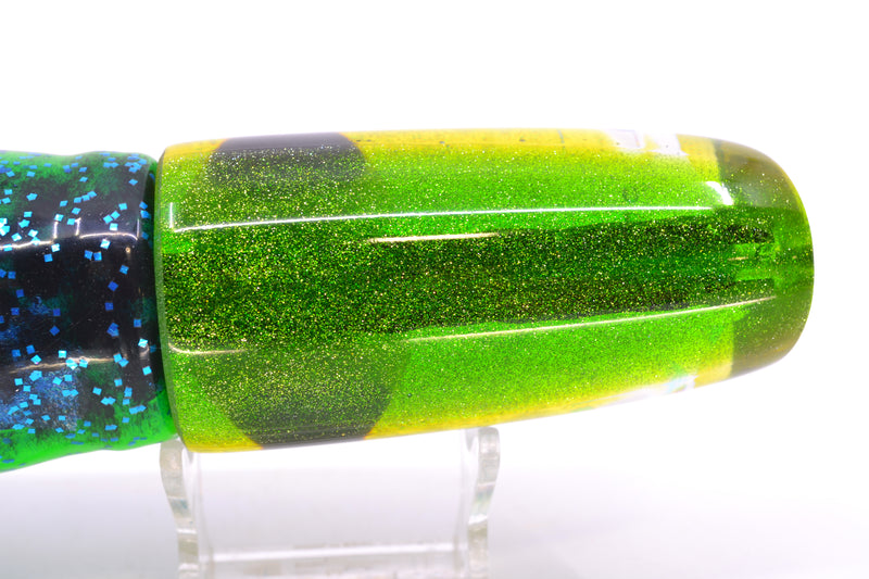 Coggin Lures Ice Blue-Akule Dichro Green Back Copycat Plunger 14" 12oz Skirted