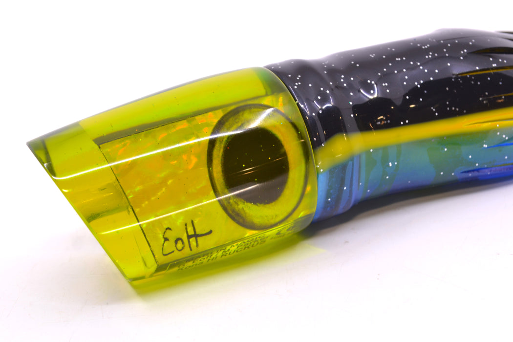 Marlin Magic Green/Gold Awabi Taxi Eyes Ruckus 12" 11oz Skirted Black-Yellow Stripe-Blue