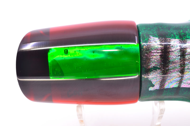 Marlin Magic "Rasta" Yellow Awabi Green-Red Back Red Eyes Ruckus 12" 11oz Skirted Green Aurora