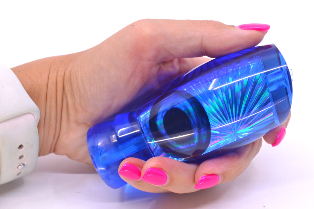 Moyes Lures Ice Blue Rainbow Starburst Blue Back Taxi Eyes Large Argus 14" 6.5oz