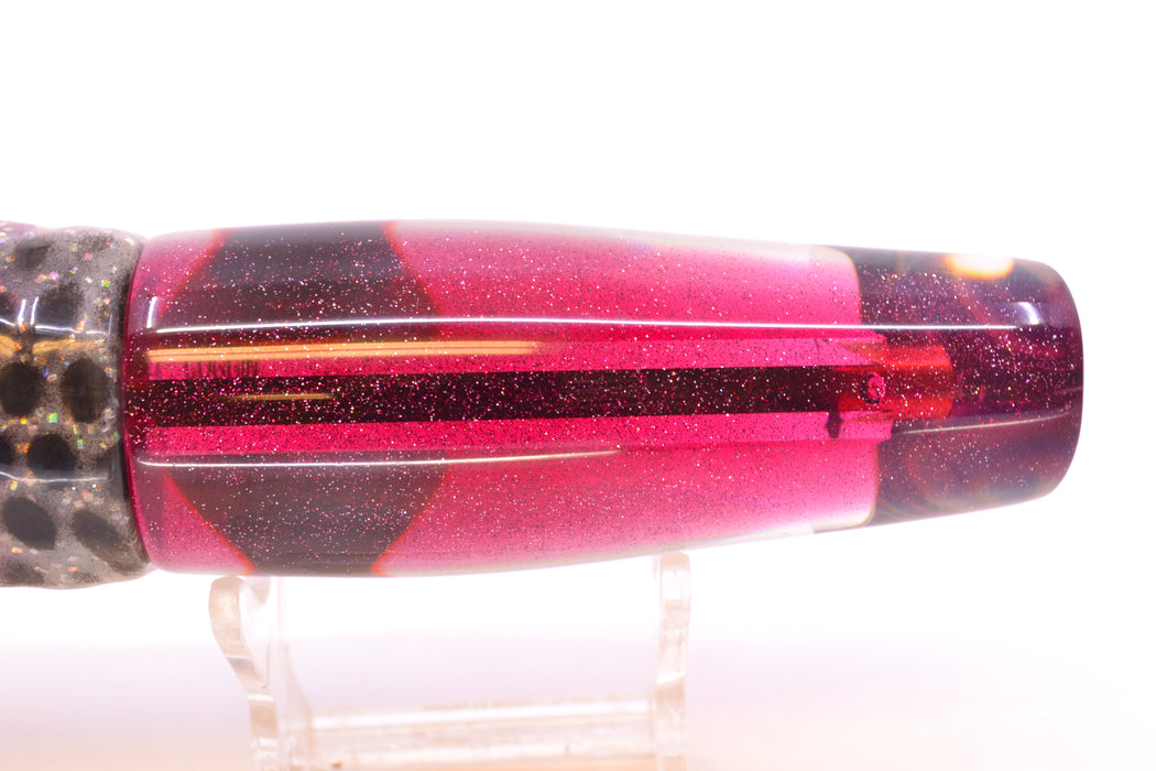 Coggin Lures Clear Mirrored Plum Back Old Style Stick Troll Swimmer 12" 7oz Skirted GZE