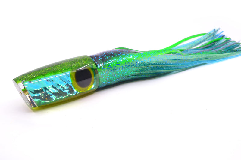 Coggin Lures Ice Blue-Akule Dichro Green Back Copycat Plunger 14" 12oz Skirted