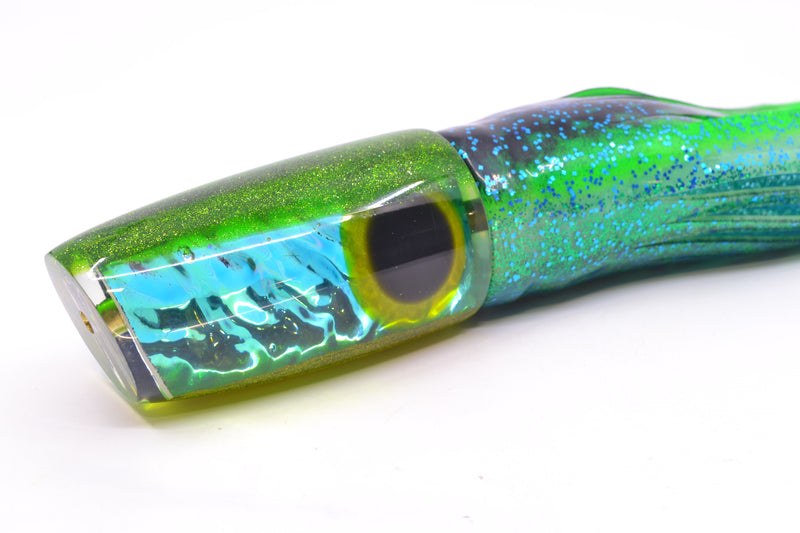 Coggin Lures Ice Blue-Akule Dichro Green Back Copycat Plunger 14" 12oz Skirted