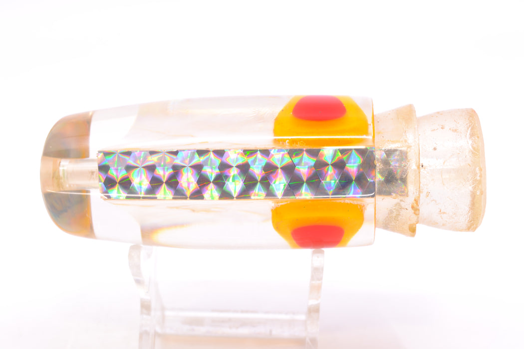 Joe Yee White Angel Wing MOP Red-Yellow Eyes Medium Plunger 12" 4.5oz New Pre-Owned